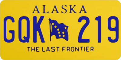 AK license plate GQK219