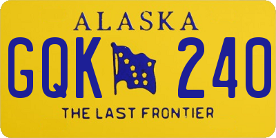 AK license plate GQK240