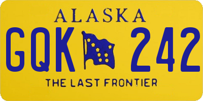 AK license plate GQK242