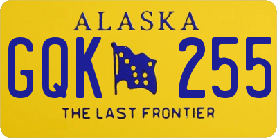 AK license plate GQK255