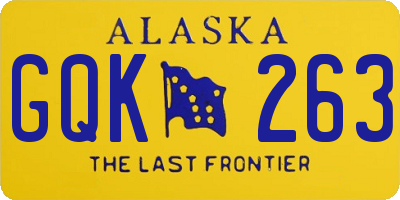 AK license plate GQK263