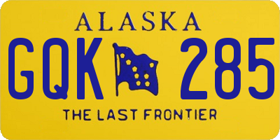 AK license plate GQK285