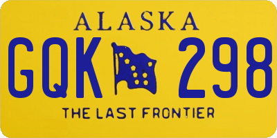 AK license plate GQK298