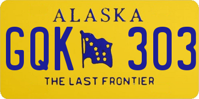 AK license plate GQK303