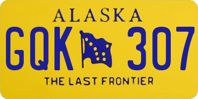 AK license plate GQK307