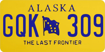 AK license plate GQK309