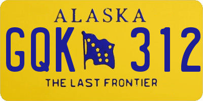 AK license plate GQK312