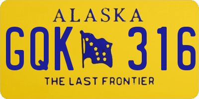 AK license plate GQK316