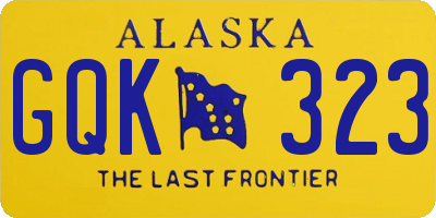 AK license plate GQK323