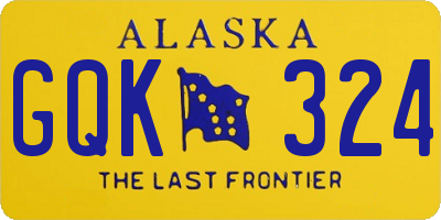 AK license plate GQK324