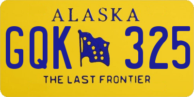 AK license plate GQK325