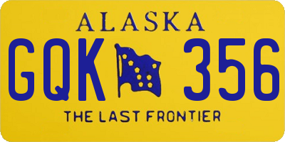 AK license plate GQK356