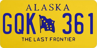 AK license plate GQK361