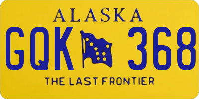 AK license plate GQK368