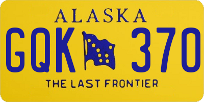 AK license plate GQK370