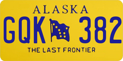 AK license plate GQK382