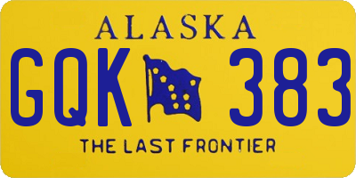 AK license plate GQK383