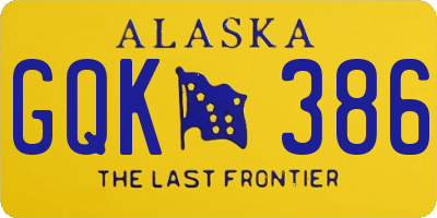 AK license plate GQK386