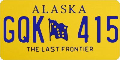 AK license plate GQK415