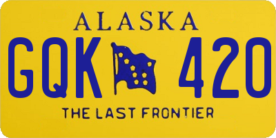 AK license plate GQK420
