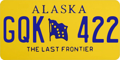 AK license plate GQK422