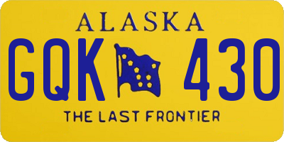 AK license plate GQK430