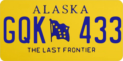 AK license plate GQK433