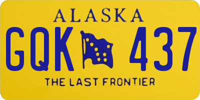 AK license plate GQK437