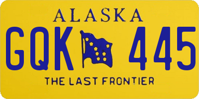 AK license plate GQK445