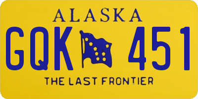 AK license plate GQK451
