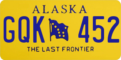 AK license plate GQK452