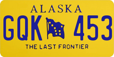 AK license plate GQK453