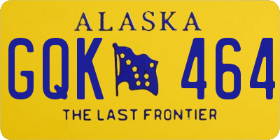 AK license plate GQK464