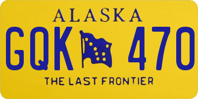 AK license plate GQK470
