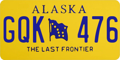 AK license plate GQK476