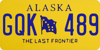 AK license plate GQK489