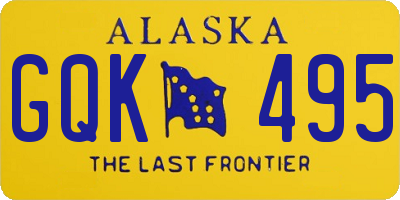 AK license plate GQK495
