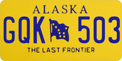 AK license plate GQK503