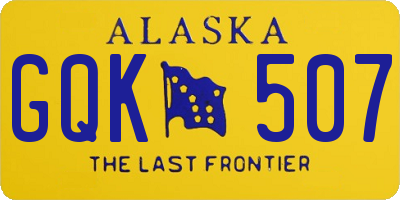 AK license plate GQK507