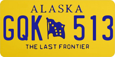 AK license plate GQK513