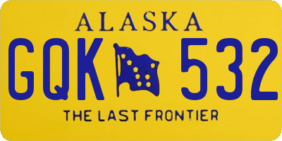 AK license plate GQK532