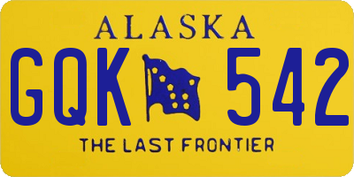 AK license plate GQK542