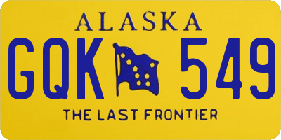 AK license plate GQK549