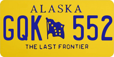 AK license plate GQK552