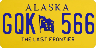 AK license plate GQK566