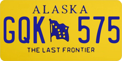 AK license plate GQK575