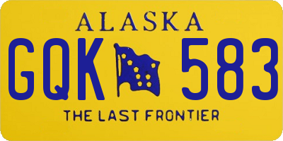 AK license plate GQK583