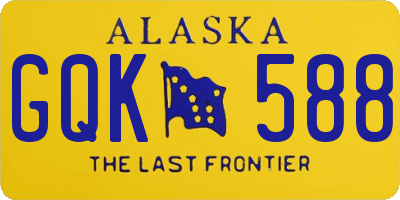 AK license plate GQK588