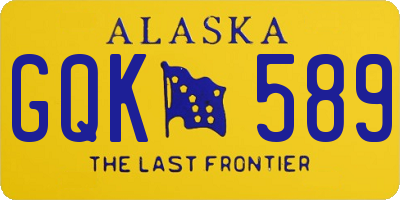 AK license plate GQK589