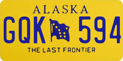 AK license plate GQK594